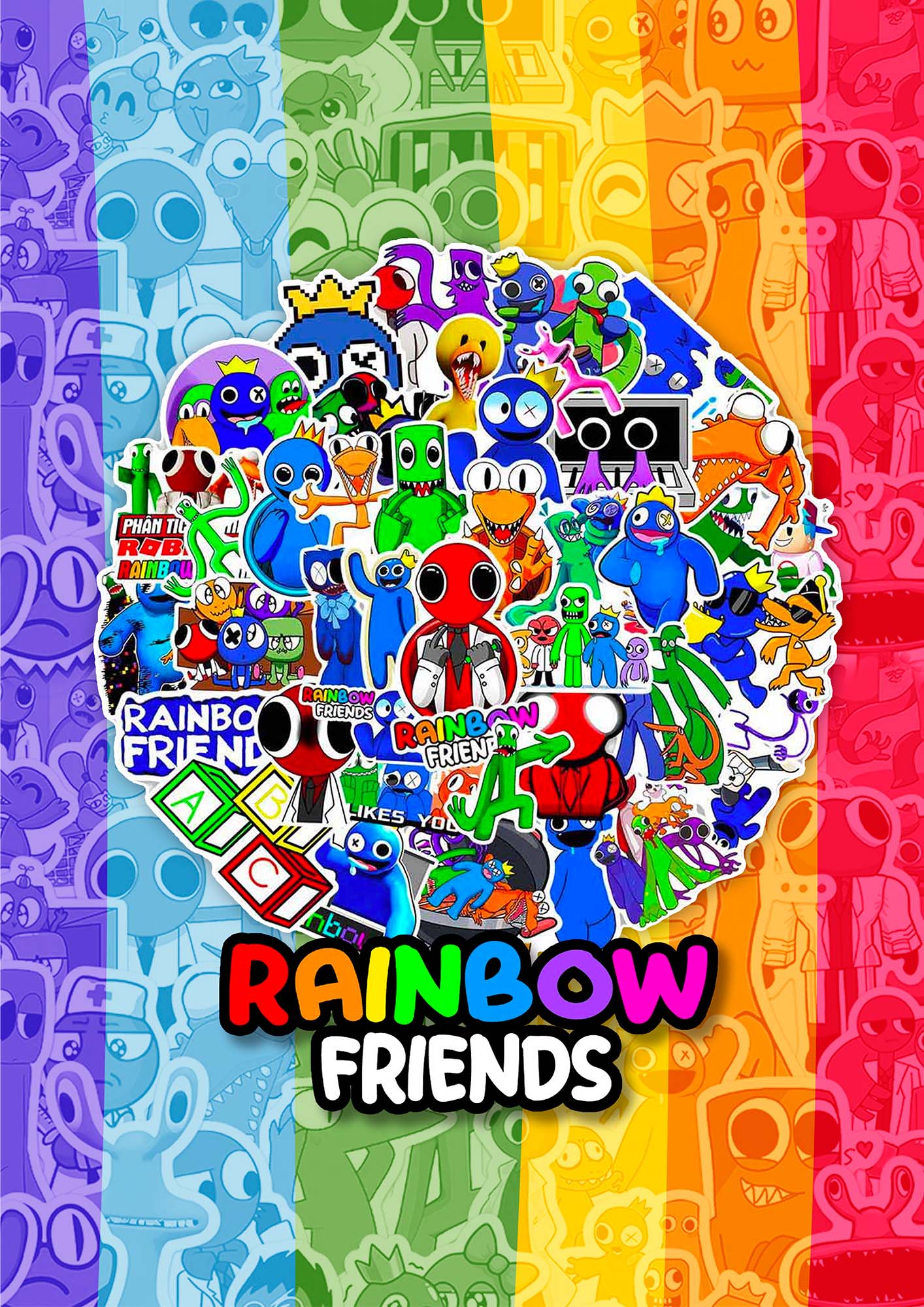 Capa de Caderno Rainbow Friends - Fazendo a Nossa Festa